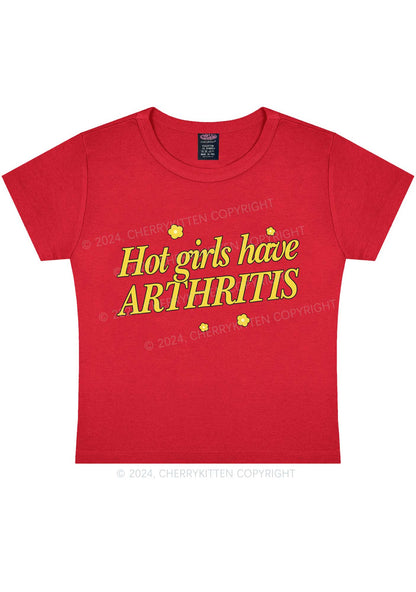 Hot Girls Have Arthritis Y2K Baby Tee Cherrykitten