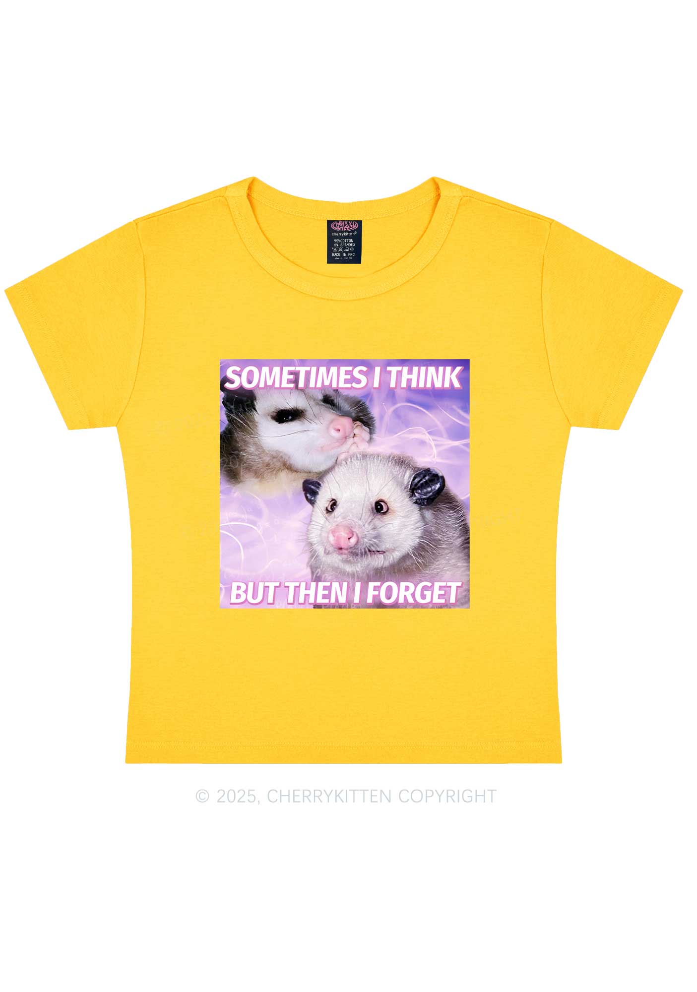 Rats Think Then Forget Y2K Baby Tee Cherrykitten