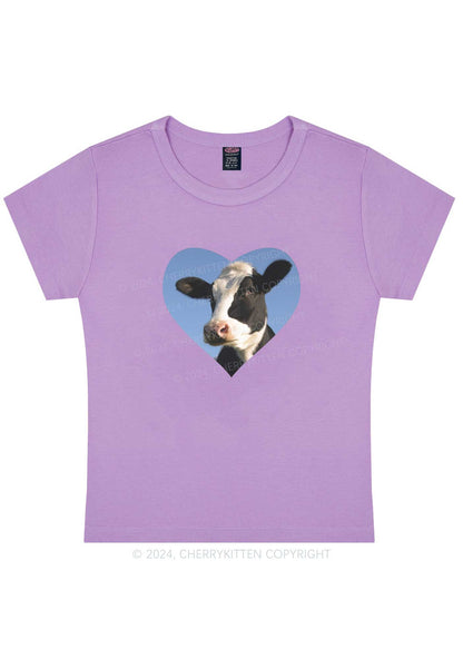 Attentive Cow Y2K Baby Tee Cherrykitten