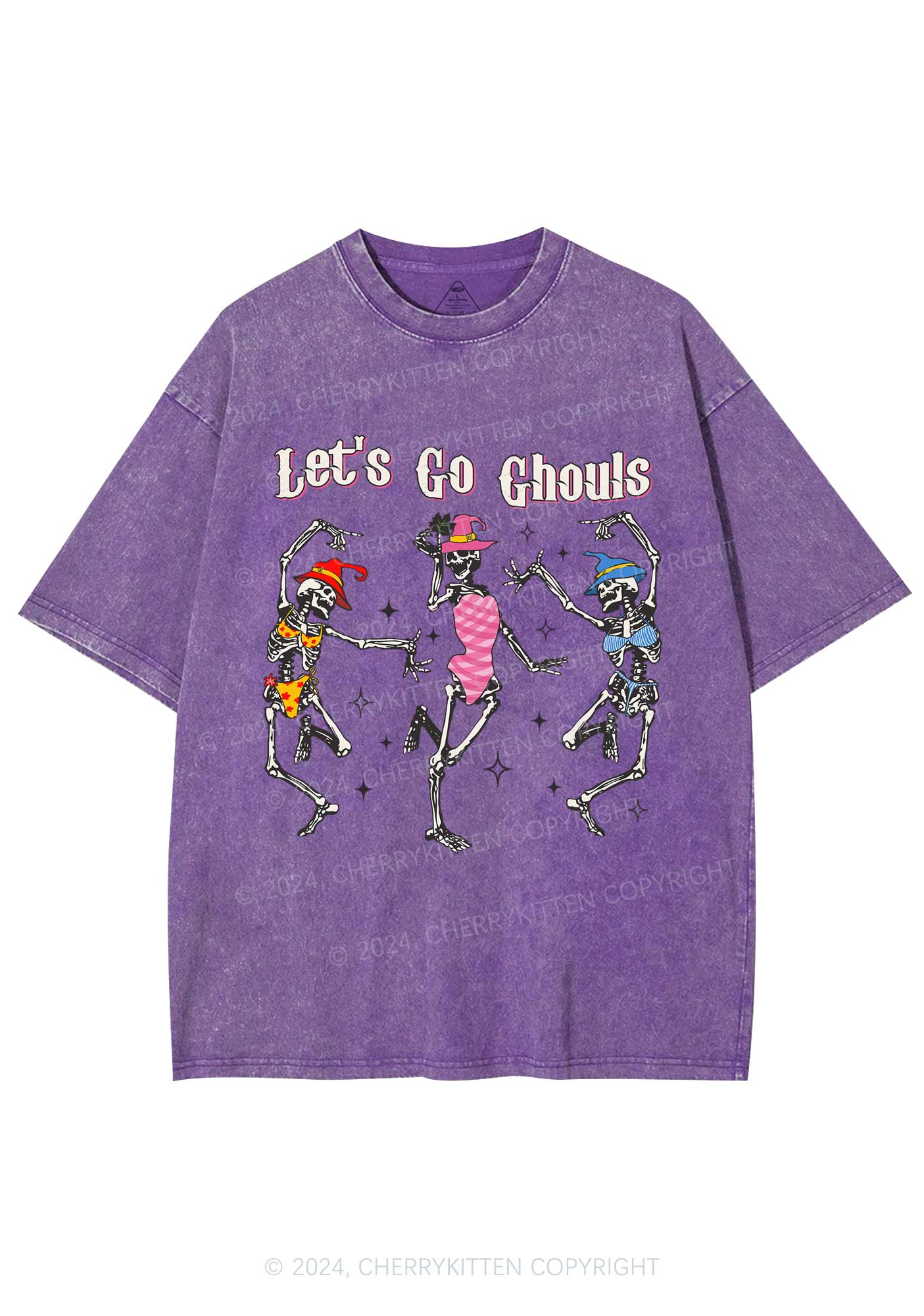 Halloween Let's Go Ghouls Y2K Washed Tee Cherrykitten