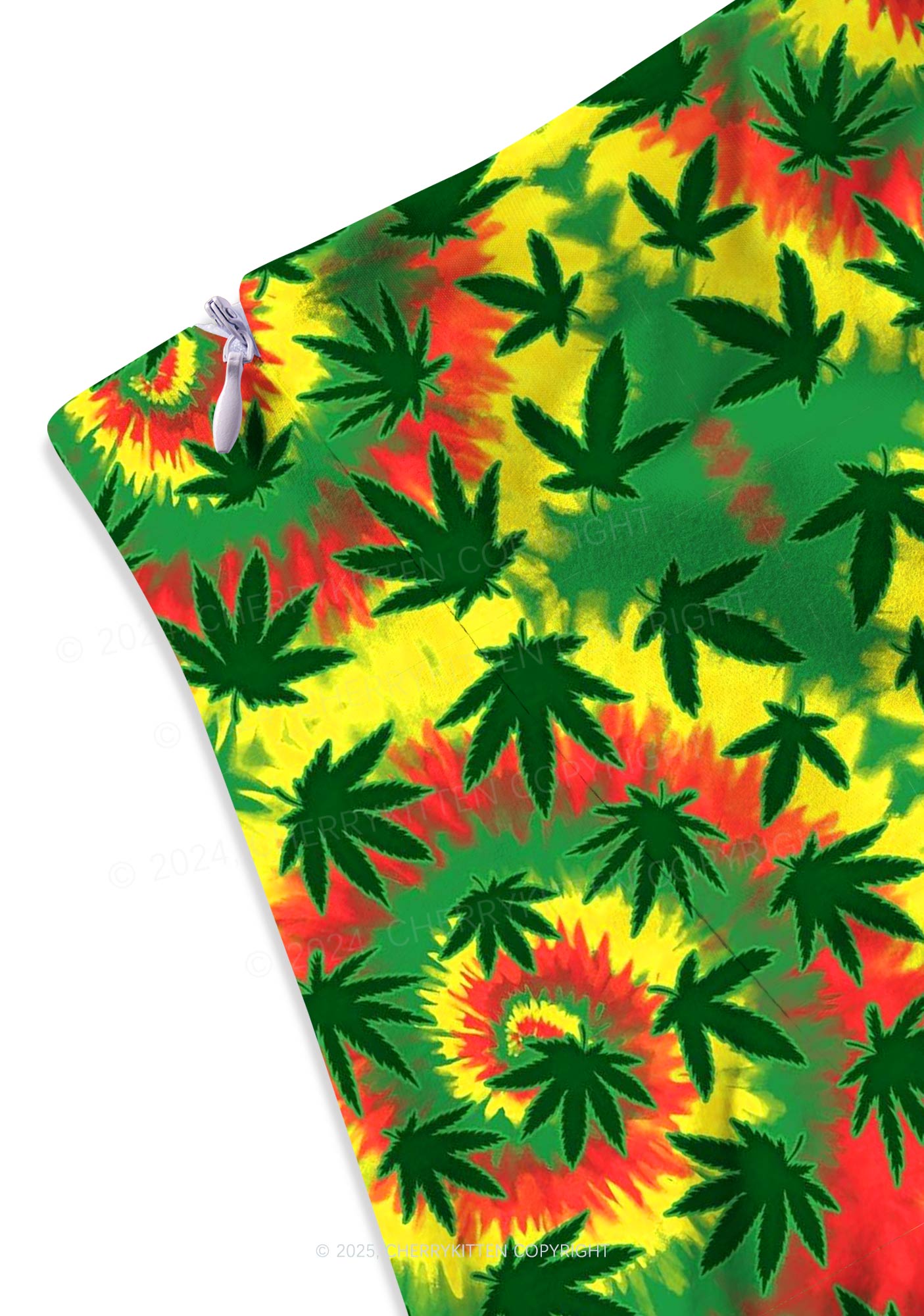 Trippy Leaves Y2K Print Mini Skirt Cherrykitten