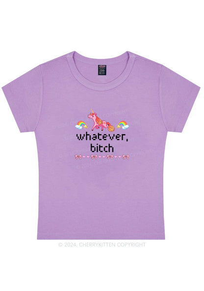 Curvy Unicorn Whatever Bxxch Y2K Baby Tee Cherrykitten