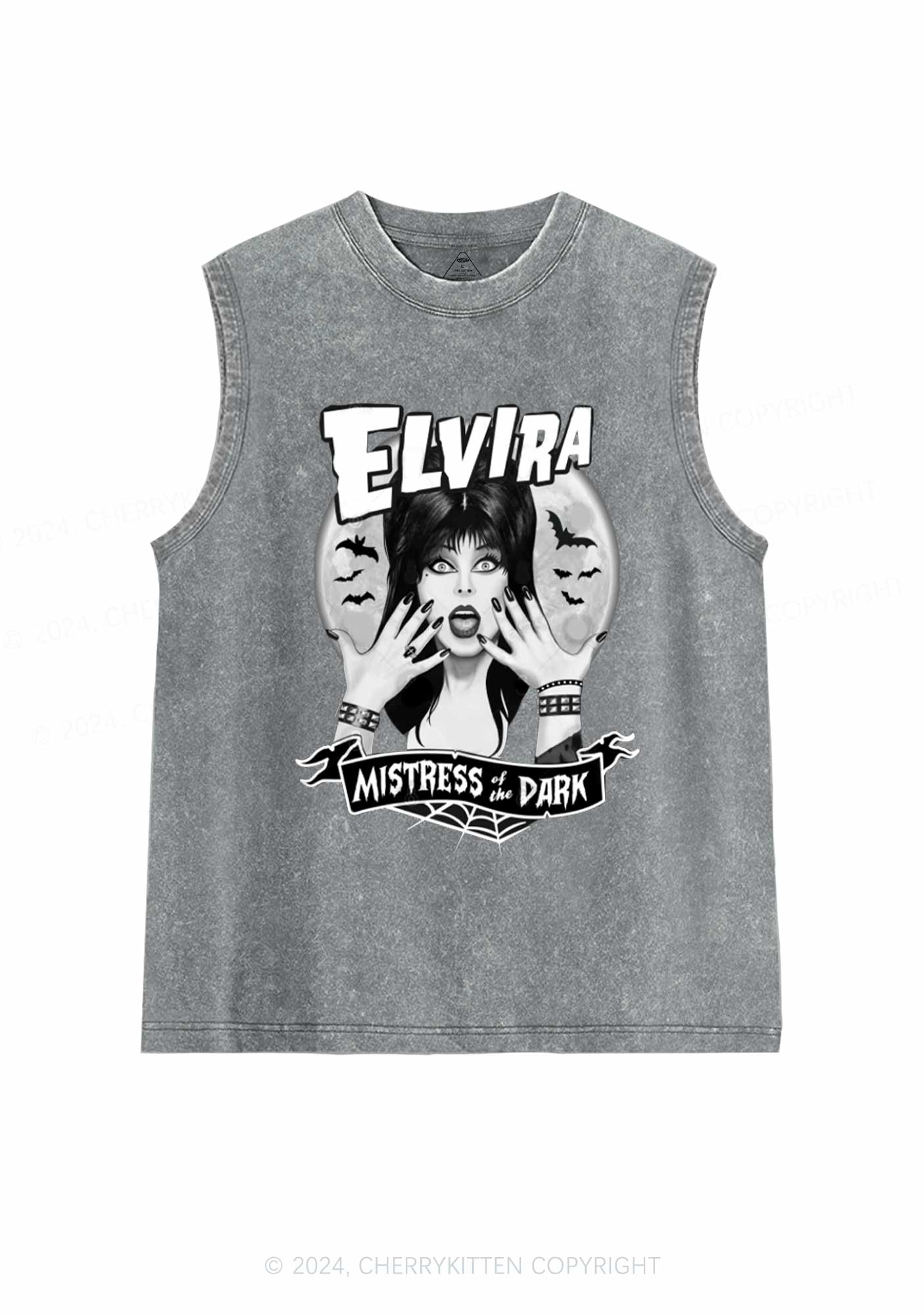 Halloween Mistress Dark Y2K Washed Tank Cherrykitten