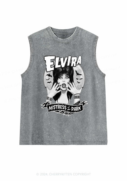 Halloween Mistress Dark Y2K Washed Tank Cherrykitten