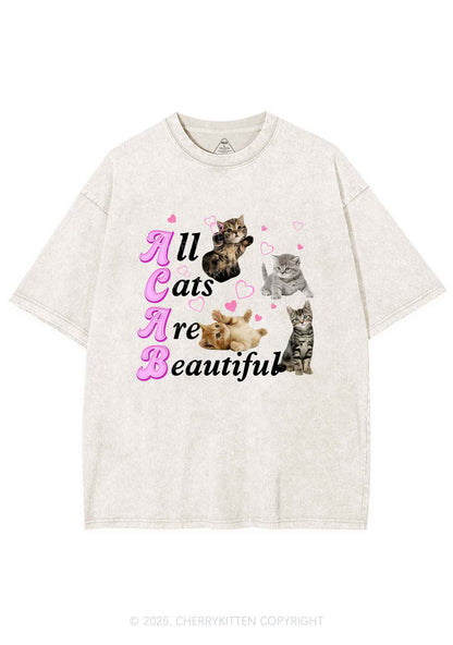 All Cats Are Beautiful Y2K Washed Tee Cherrykitten