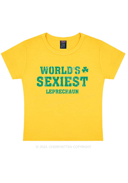 Worlds Sexiest Leprechaun St Patricks Y2K Baby Tee Cherrykitten