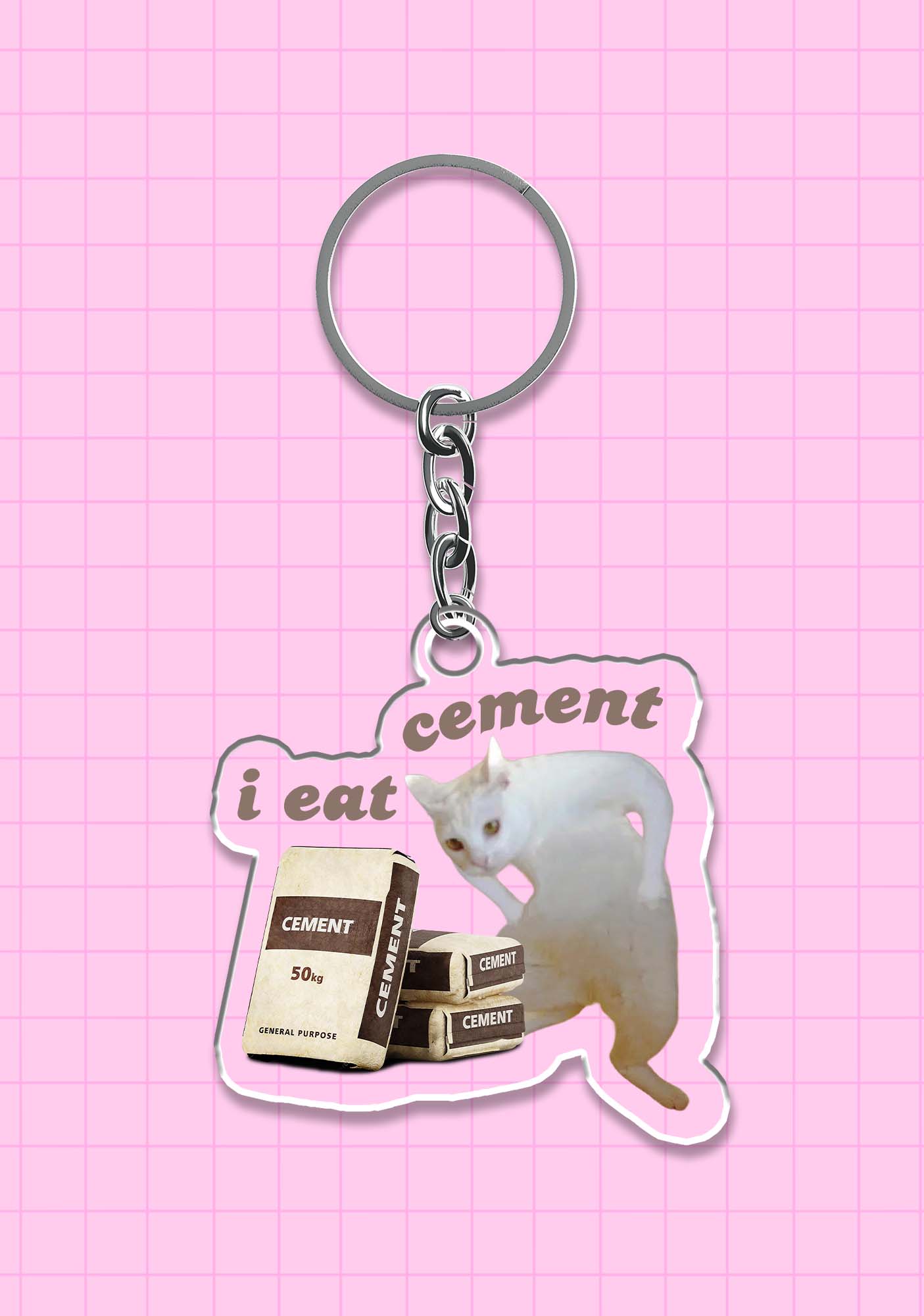 I Eat Cement 1Pc Y2K Keychain Cherrykitten