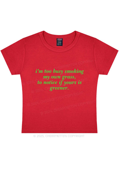 Too Busy Smoking Y2K Baby Tee Cherrykitten