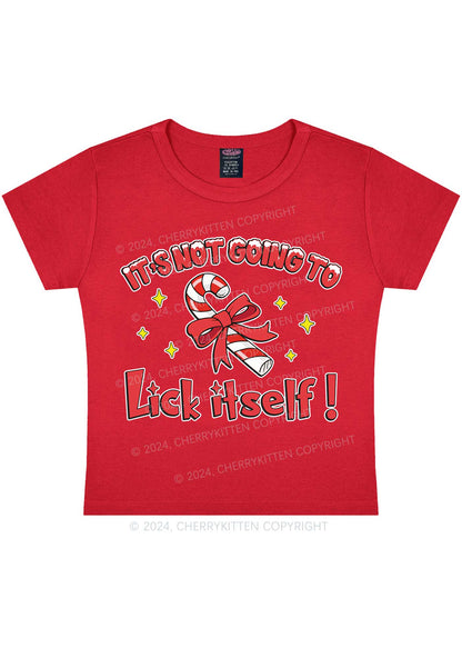 Christmas Lick Itself Y2K Baby Tee Cherrykitten