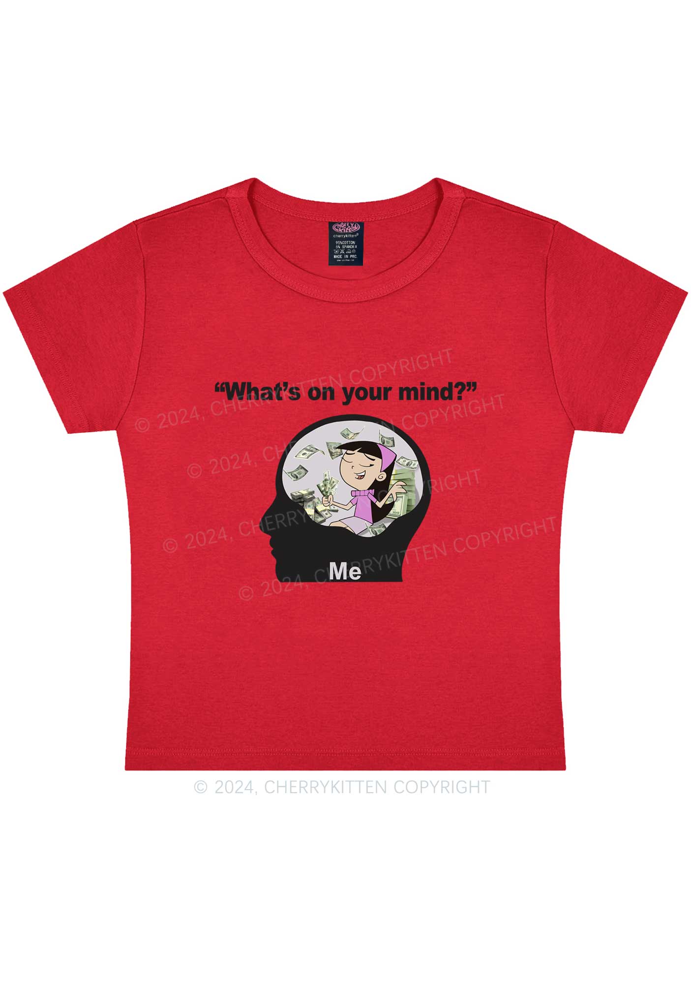 What's On Your Mind Y2K Baby Tee Cherrykitten