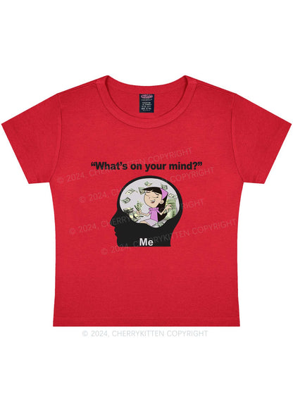 What's On Your Mind Y2K Baby Tee Cherrykitten