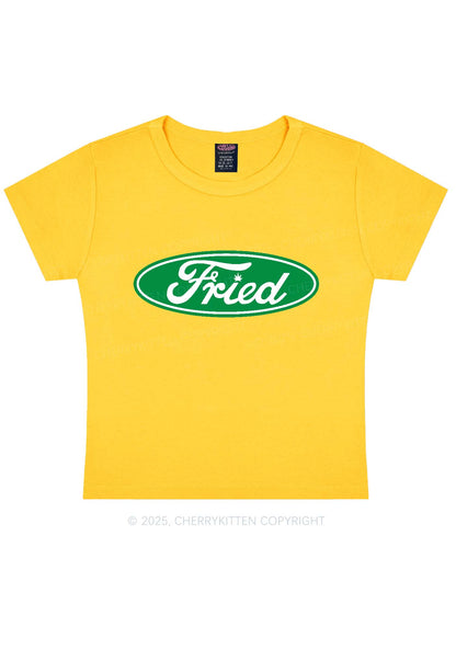 Green Fried Y2K Baby Tee Cherrykitten