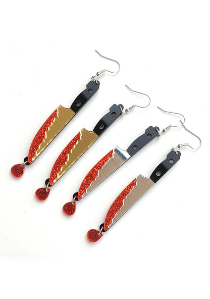 Halloween Bloody Dagger Y2K Earrings Cherrykitten