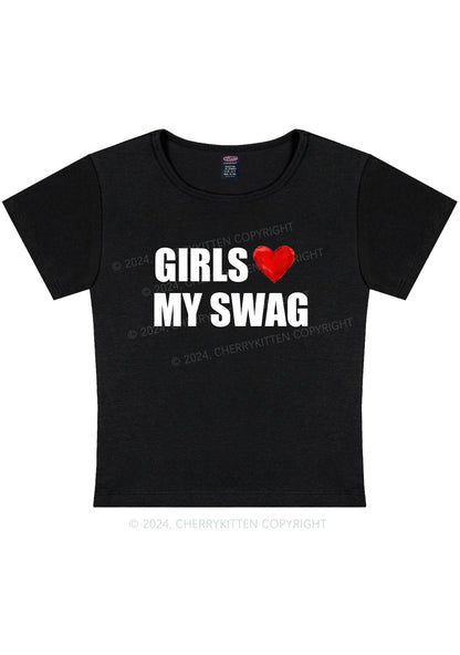 Girls Love My Swag Y2K Baby Tee Cherrykitten