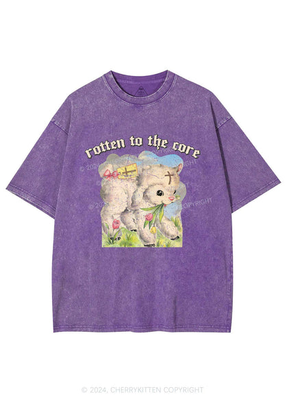 Rotten To The Core Y2K Washed Tee Cherrykitten