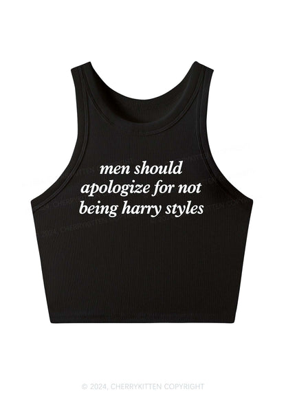 Men Should Apologize Y2K Crop Tank Top Cherrykitten