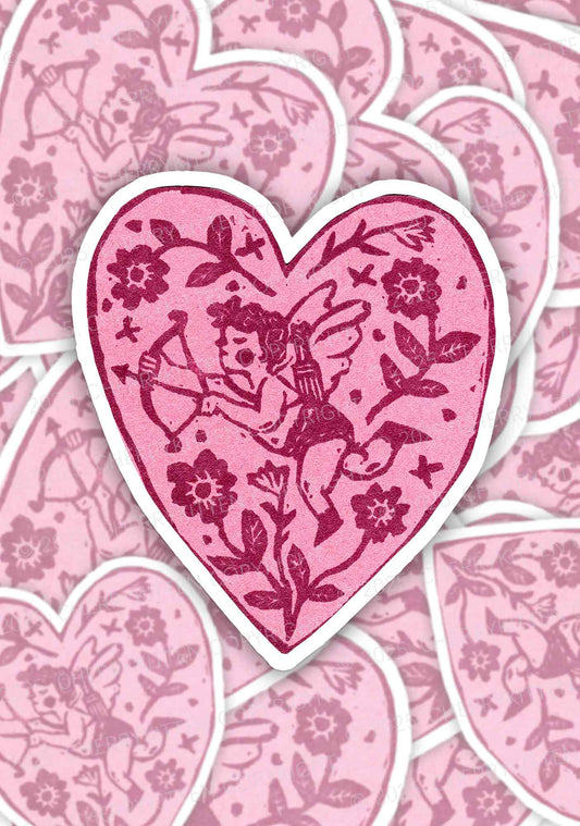 Pink Angel Heart 1Pc Y2K Sticker Cherrykitten