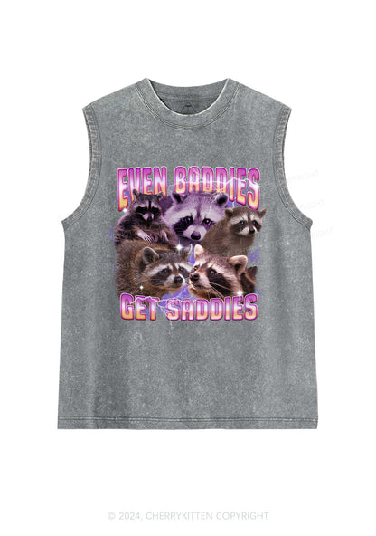 Funny Raccoon Y2K Washed Tank Cherrykitten