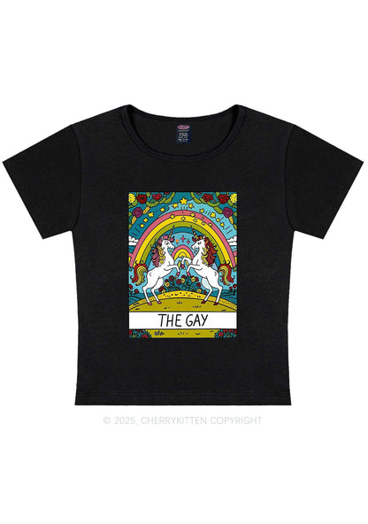 The Gay Unicorn Y2K Baby Tee Cherrykitten