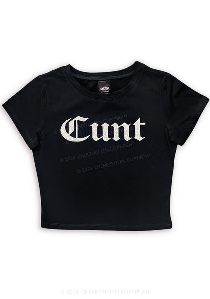 Glitter Cxxt Y2K Baby Tee Cherrykitten