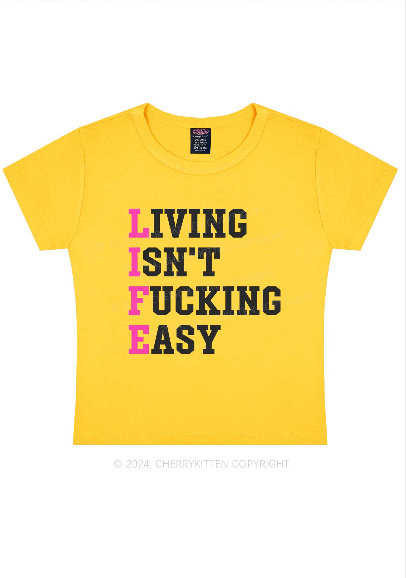 Life Isn't Easy Y2K Baby Tee Cherrykitten