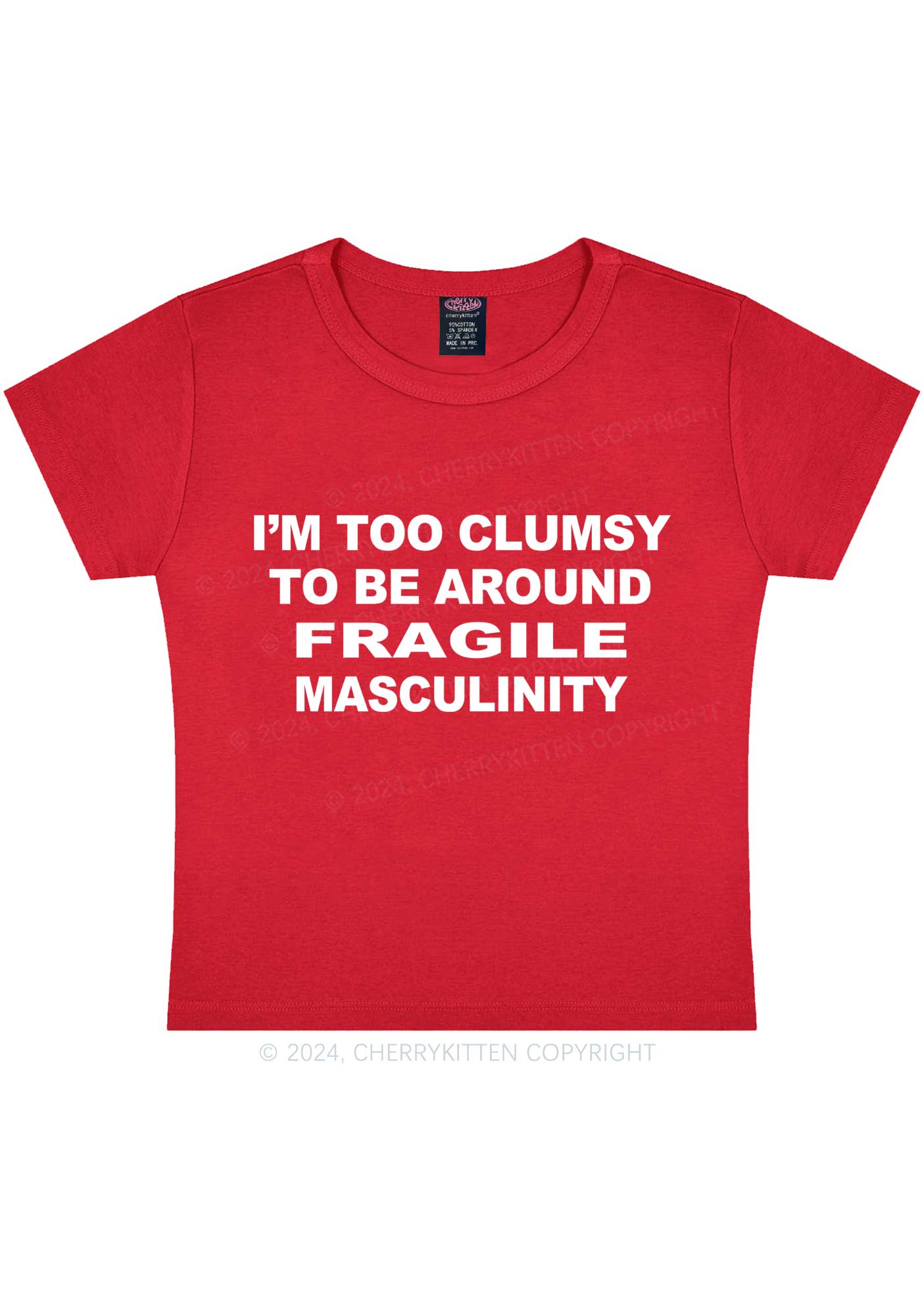 I'm Too Clumsy Y2K Baby Tee Cherrykitten