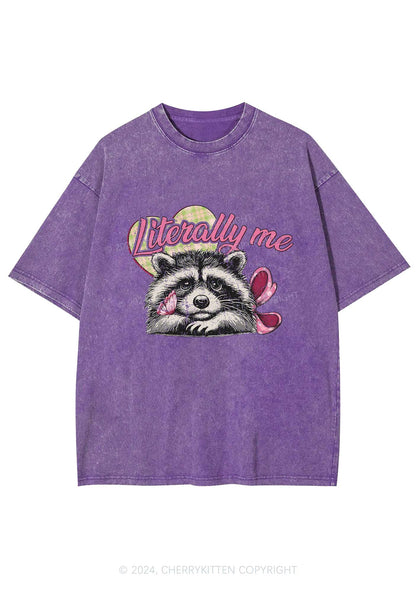 Literally Me Raccoon Y2K Washed Tee Cherrykitten