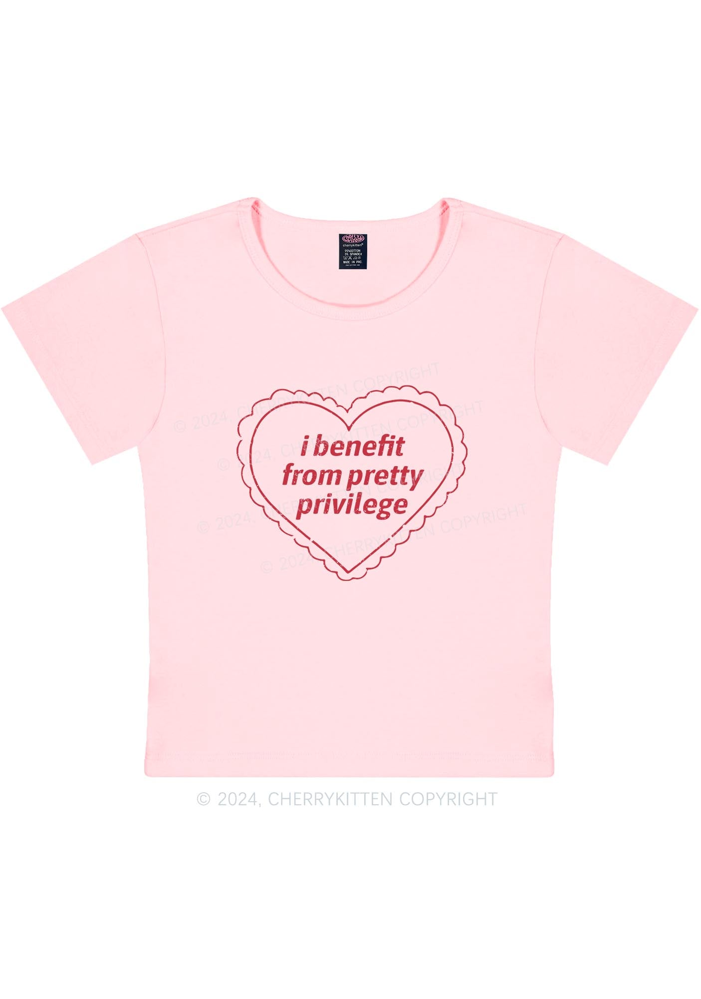 Pretty Privilege Y2K Baby Tee Cherrykitten