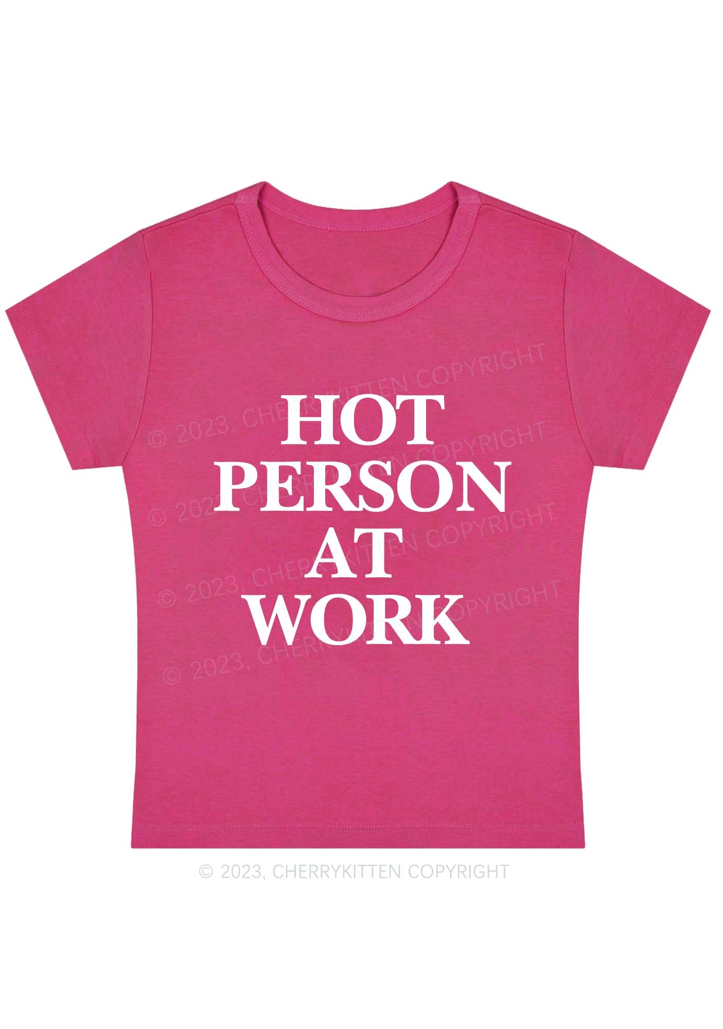 Hot Person At Work Y2K Baby Tee Cherrykitten