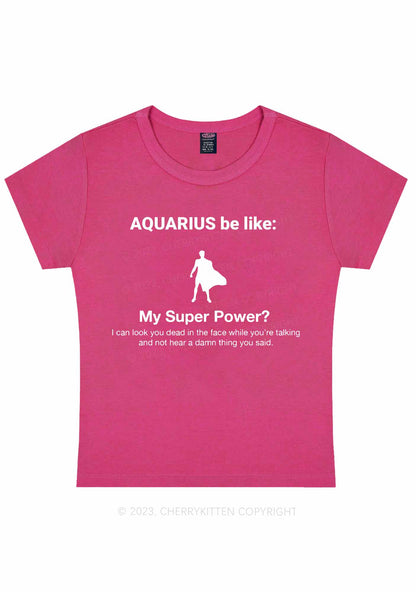 Curvy Aquarius Super Power Y2K Baby Tee Cherrykitten