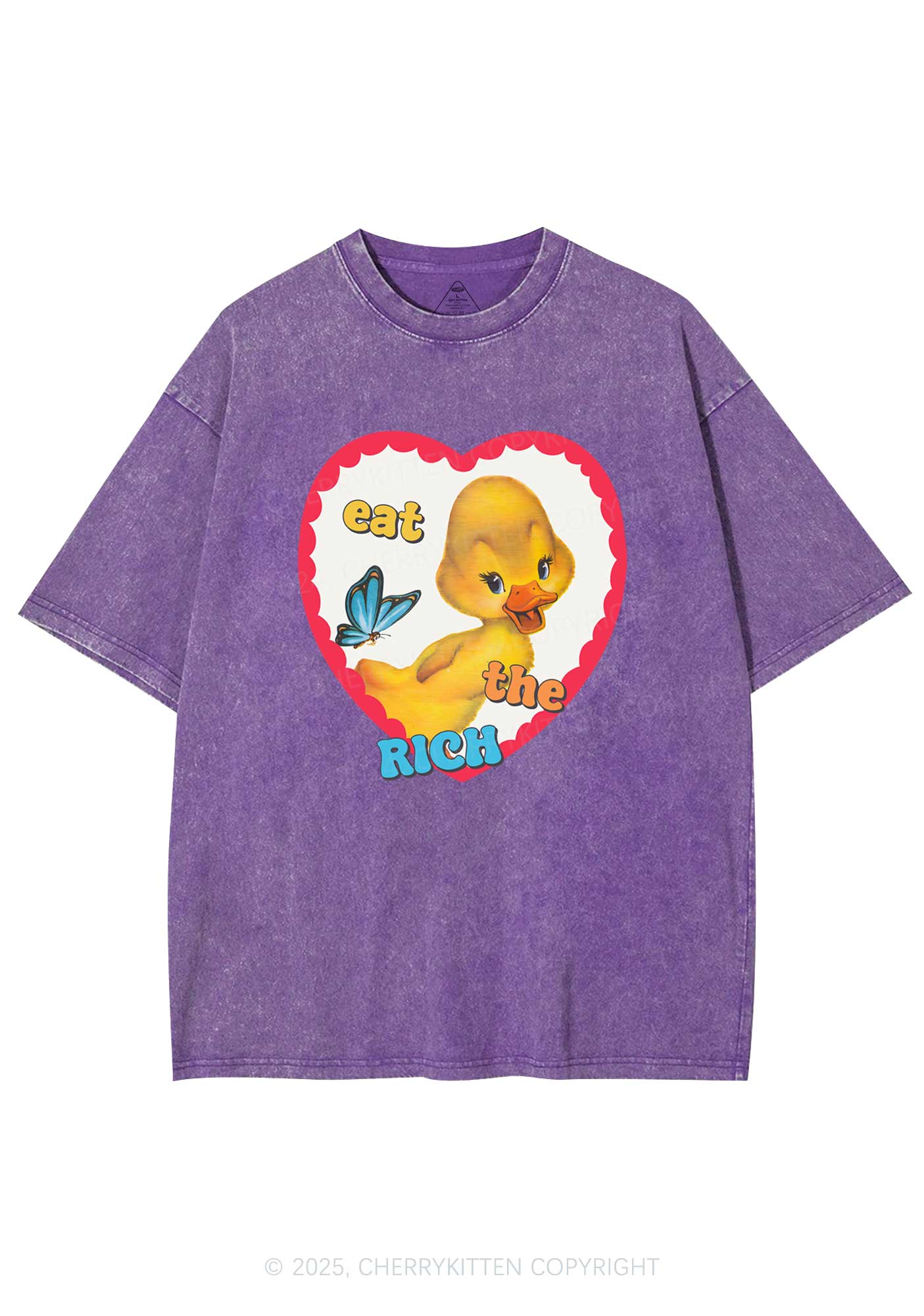 Eat The Rich Duck Y2K Washed Tee Cherrykitten