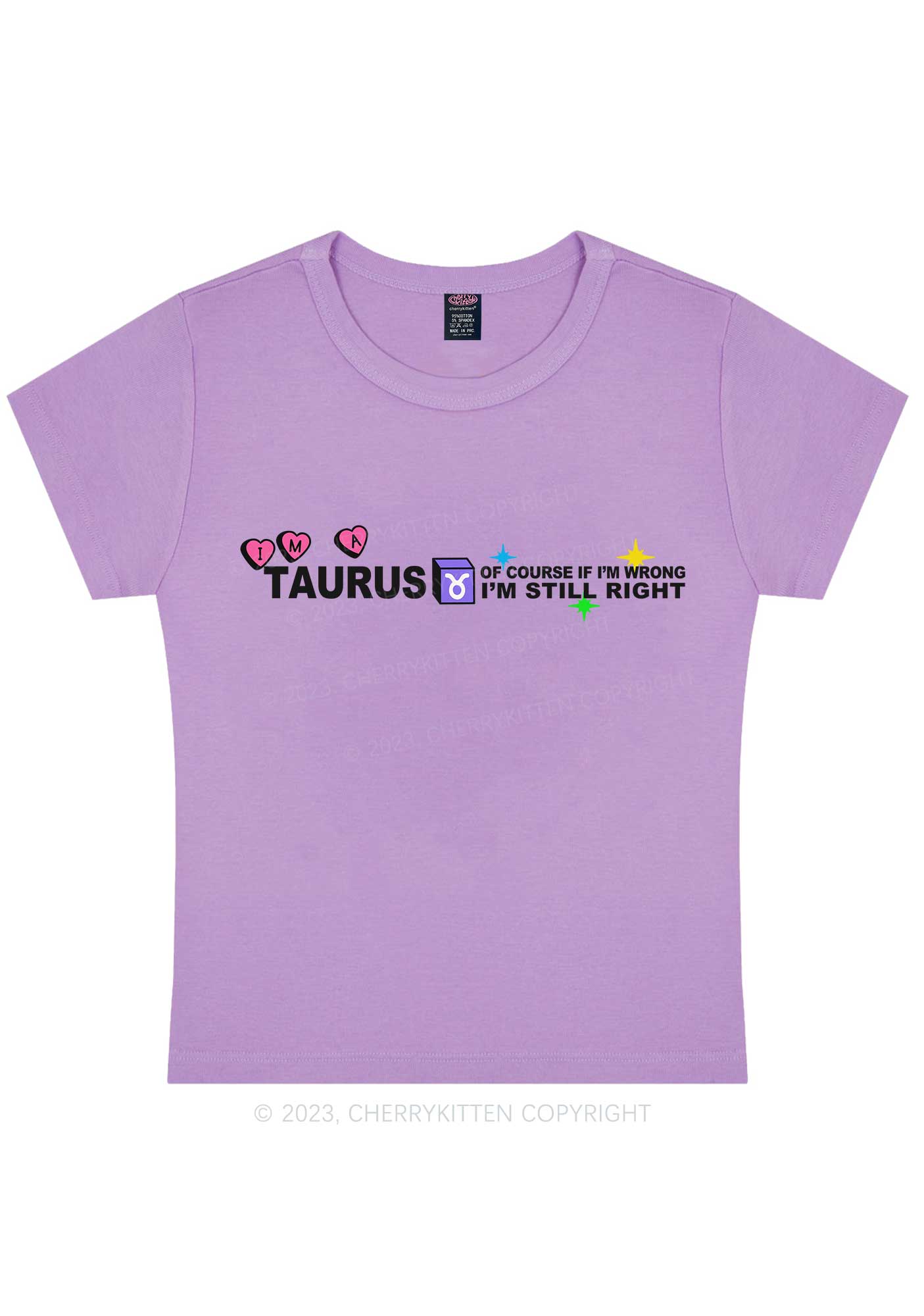 Curvy I'm A Taurus Y2K Baby Tee Cherrykitten