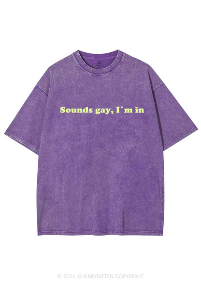 Sounds Gay Y2K Washed Tee Cherrykitten