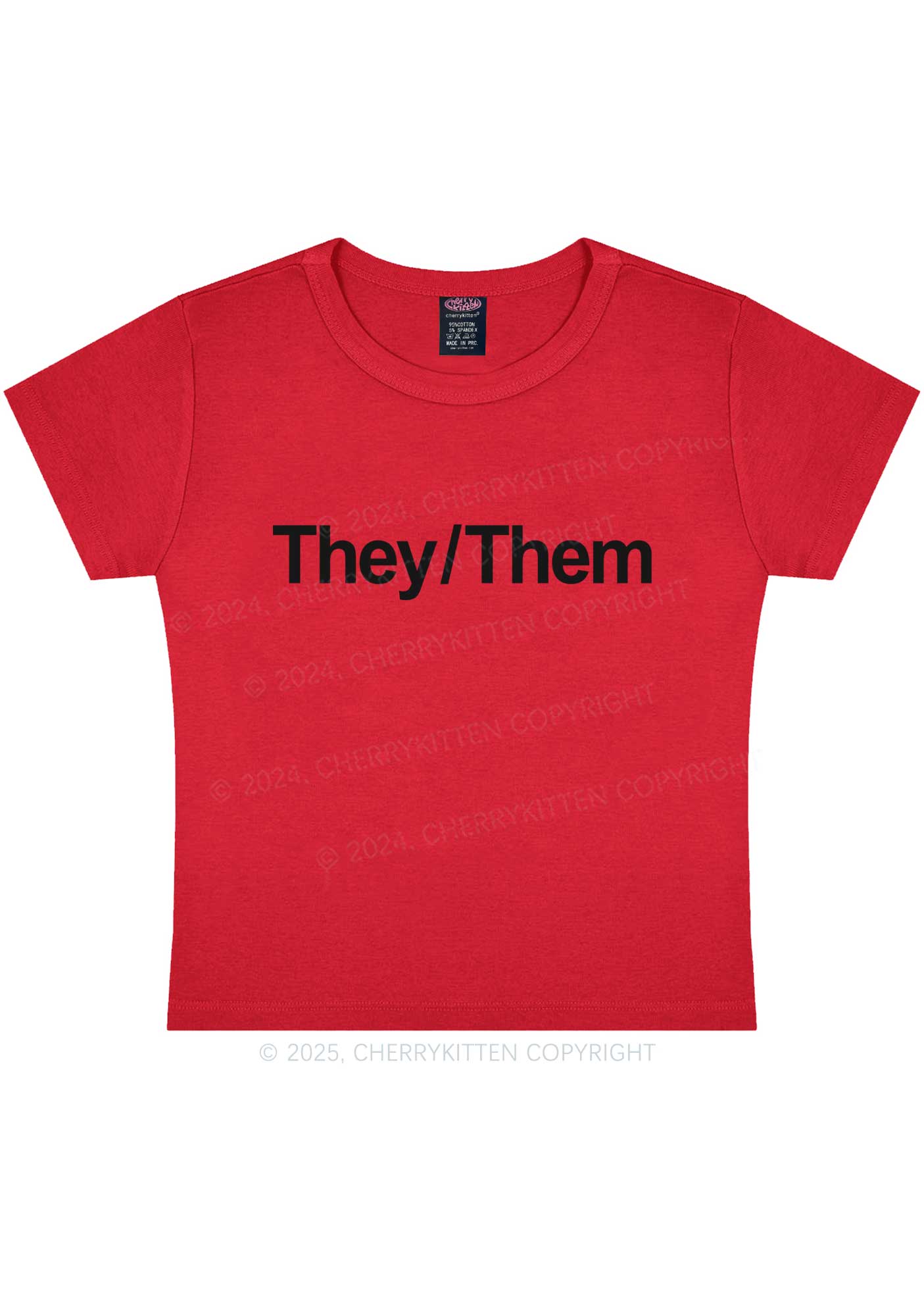 They Or Them Y2K Baby Tee Cherrykitten