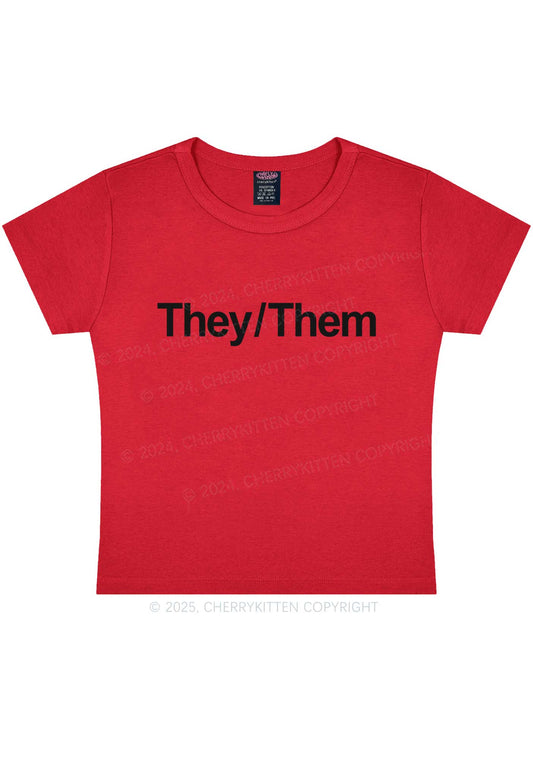 They Or Them Y2K Baby Tee Cherrykitten