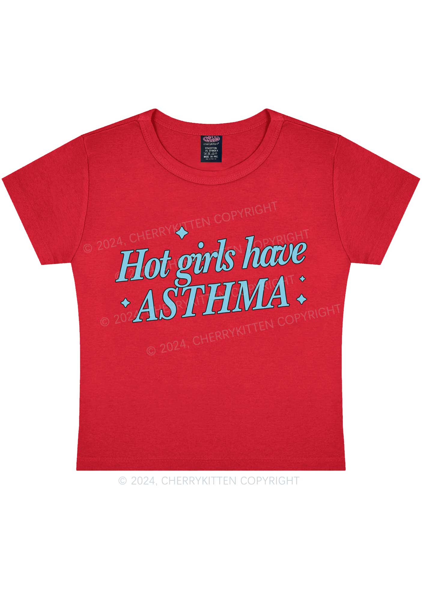 Hot Girls Have Asthma Y2K Baby Tee Cherrykitten