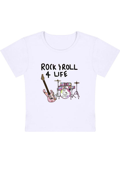 Curvy Rock Roll 4 Life Baby Tee