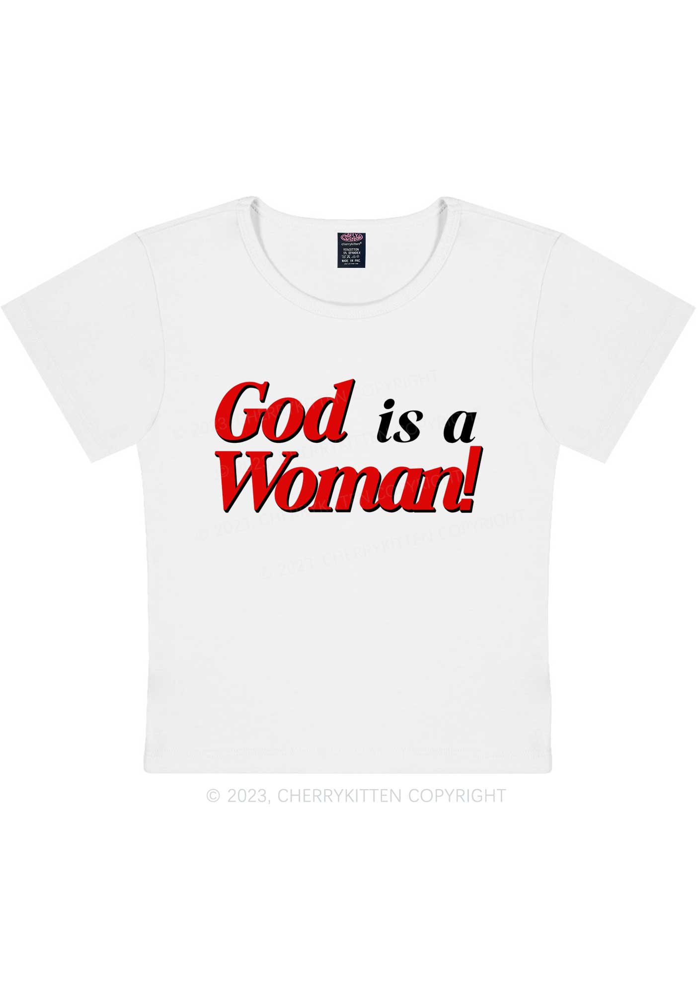 God Is A Woman Y2K Baby Tee Cherrykitten