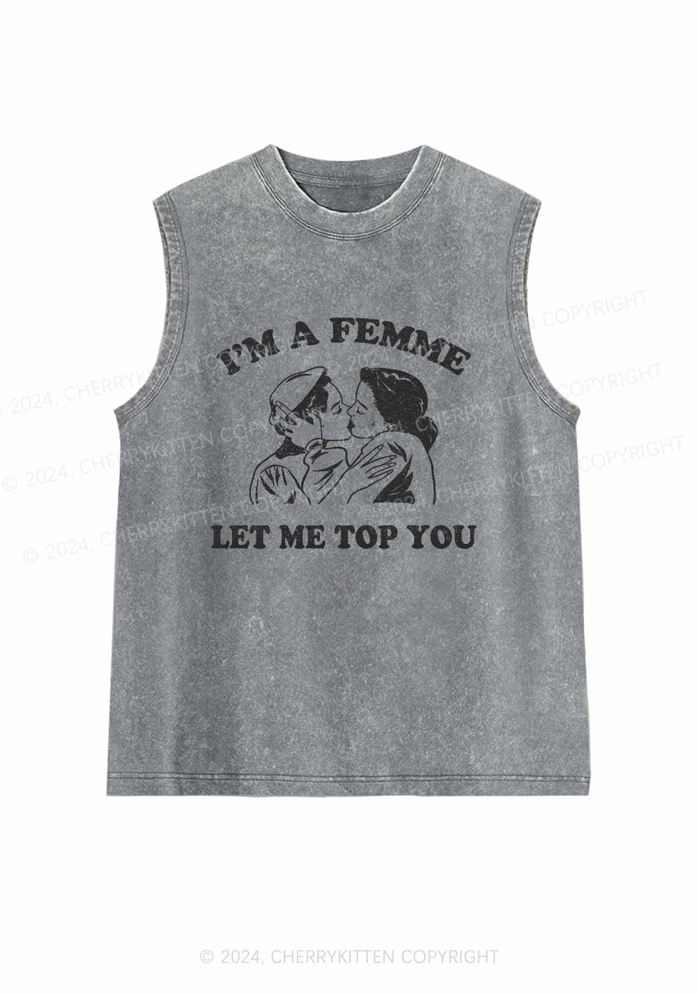 I'm A Femme Y2K Washed Tank Cherrykitten