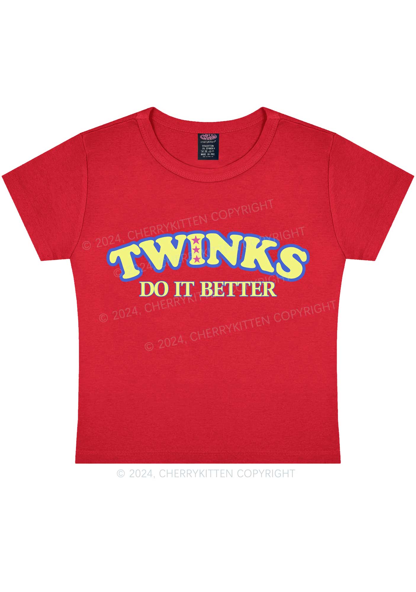 Twinks Do It Better Y2K Baby Tee Cherrykitten