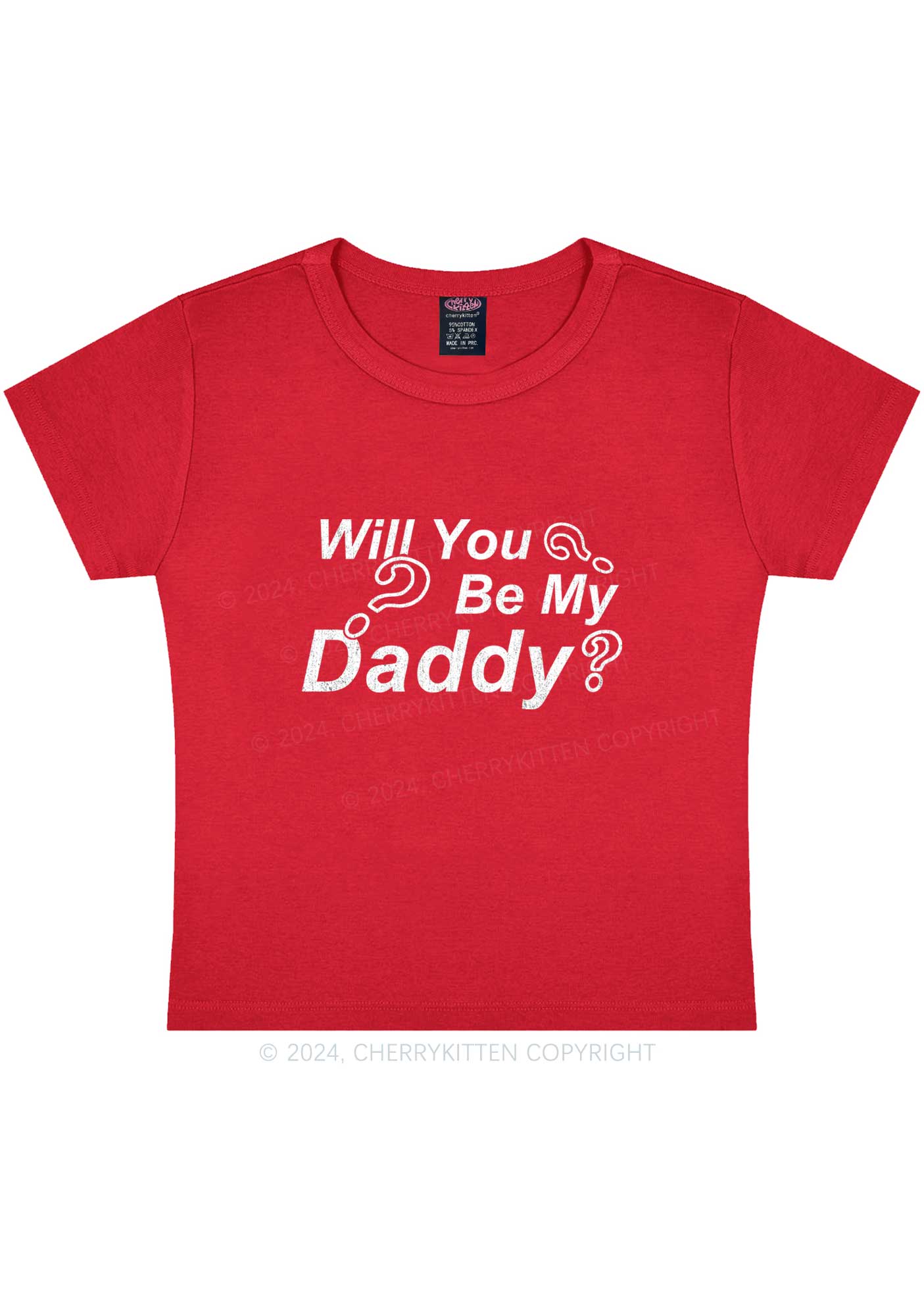 Will You Be My Daddy Y2K Baby Tee Cherrykitten