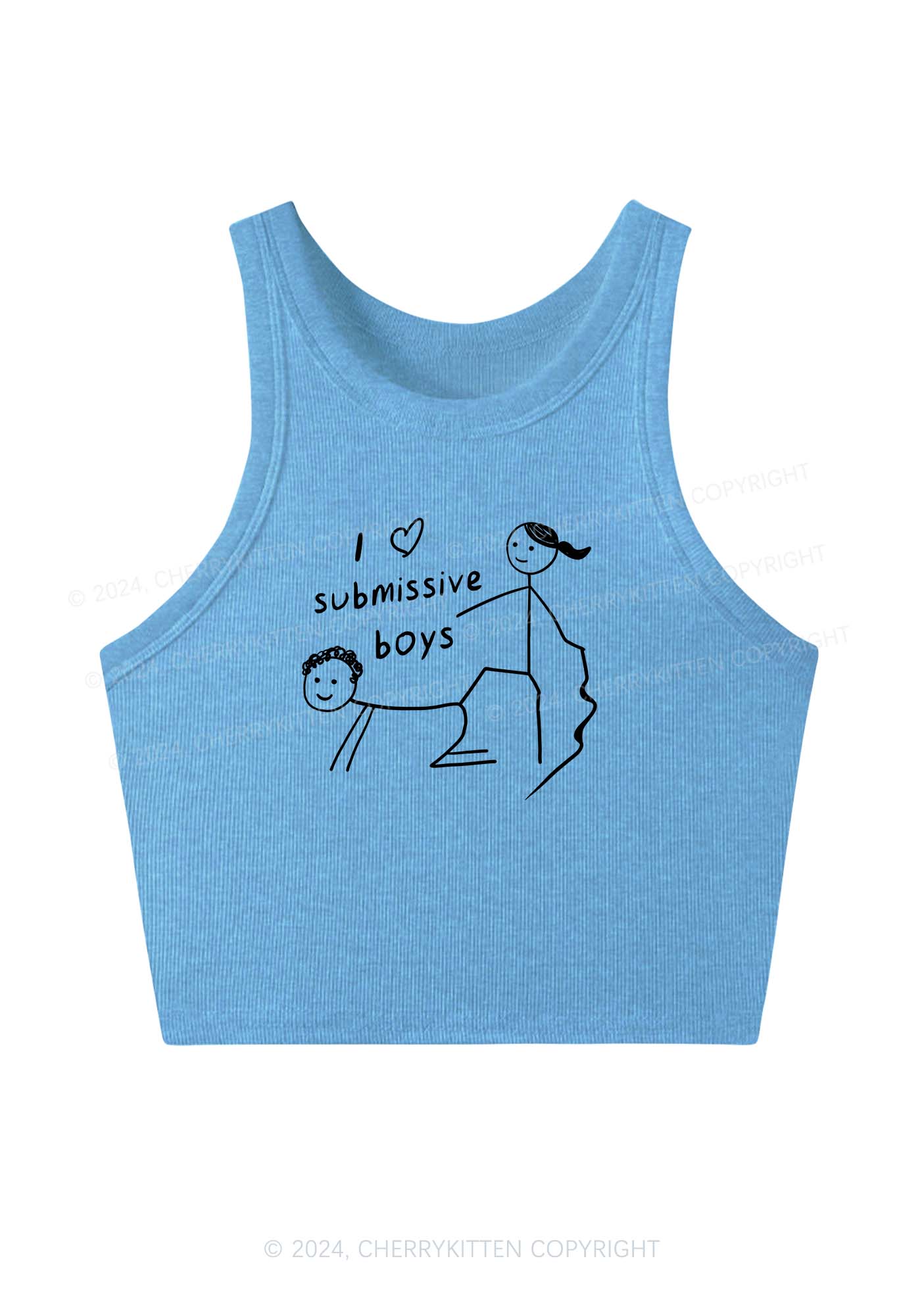 I Love S Boys Y2K Crop Tank Top Cherrykitten