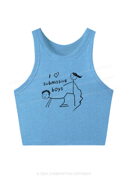 I Love S Boys Y2K Crop Tank Top Cherrykitten