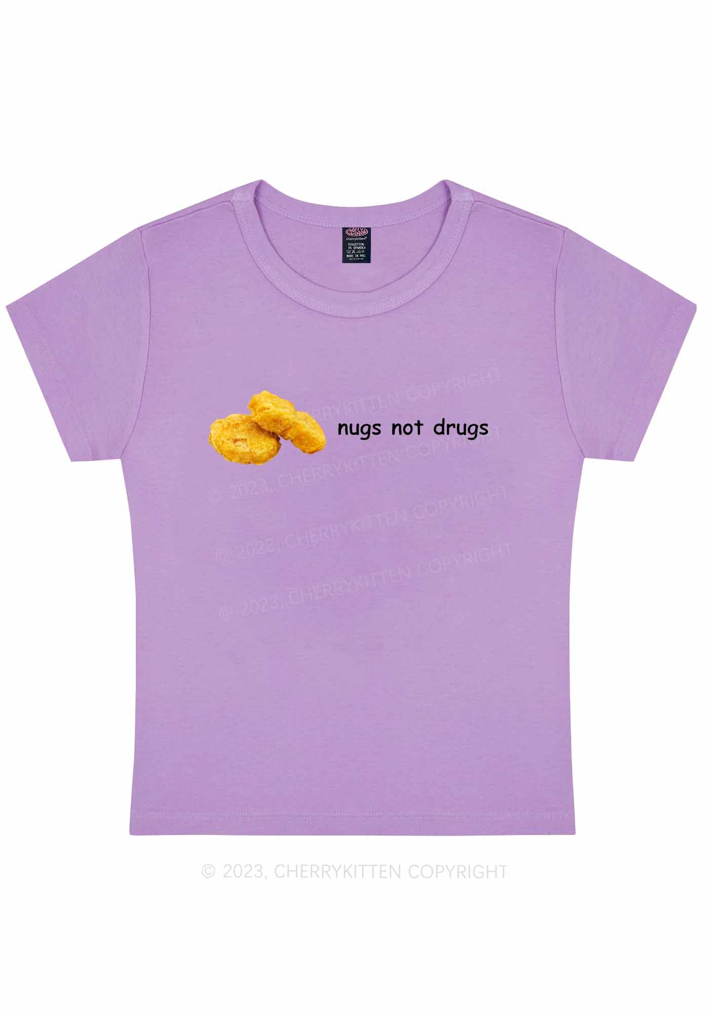 Curvy Nugs Not Drxgs Y2K Baby Tee Cherrykitten