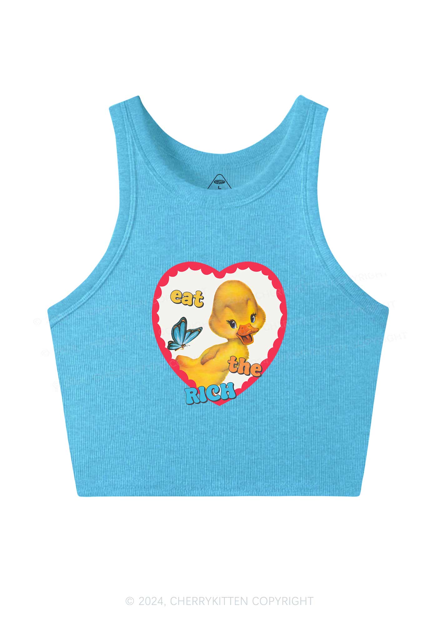 Eat The Rich Duck Y2K Crop Tank Top Cherrykitten