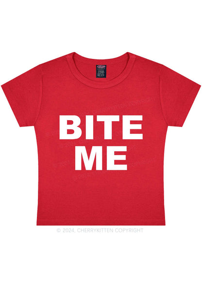 Bite Me Y2K Baby Tee Cherrykitten