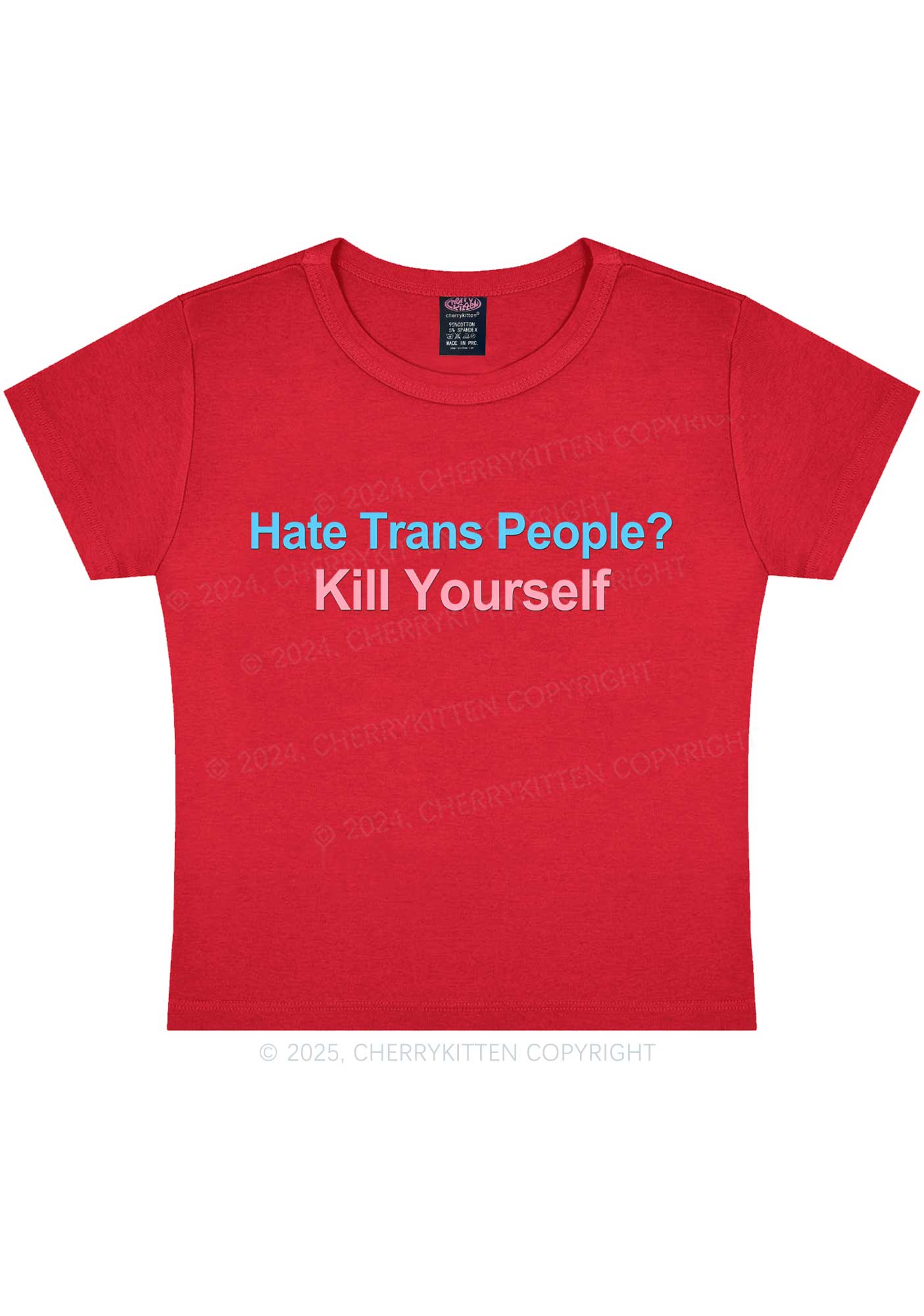 Hate Trans People Y2K Baby Tee Cherrykitten