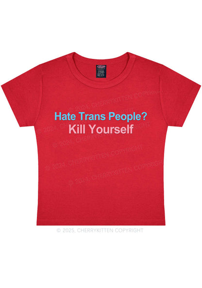 Hate Trans People Y2K Baby Tee Cherrykitten