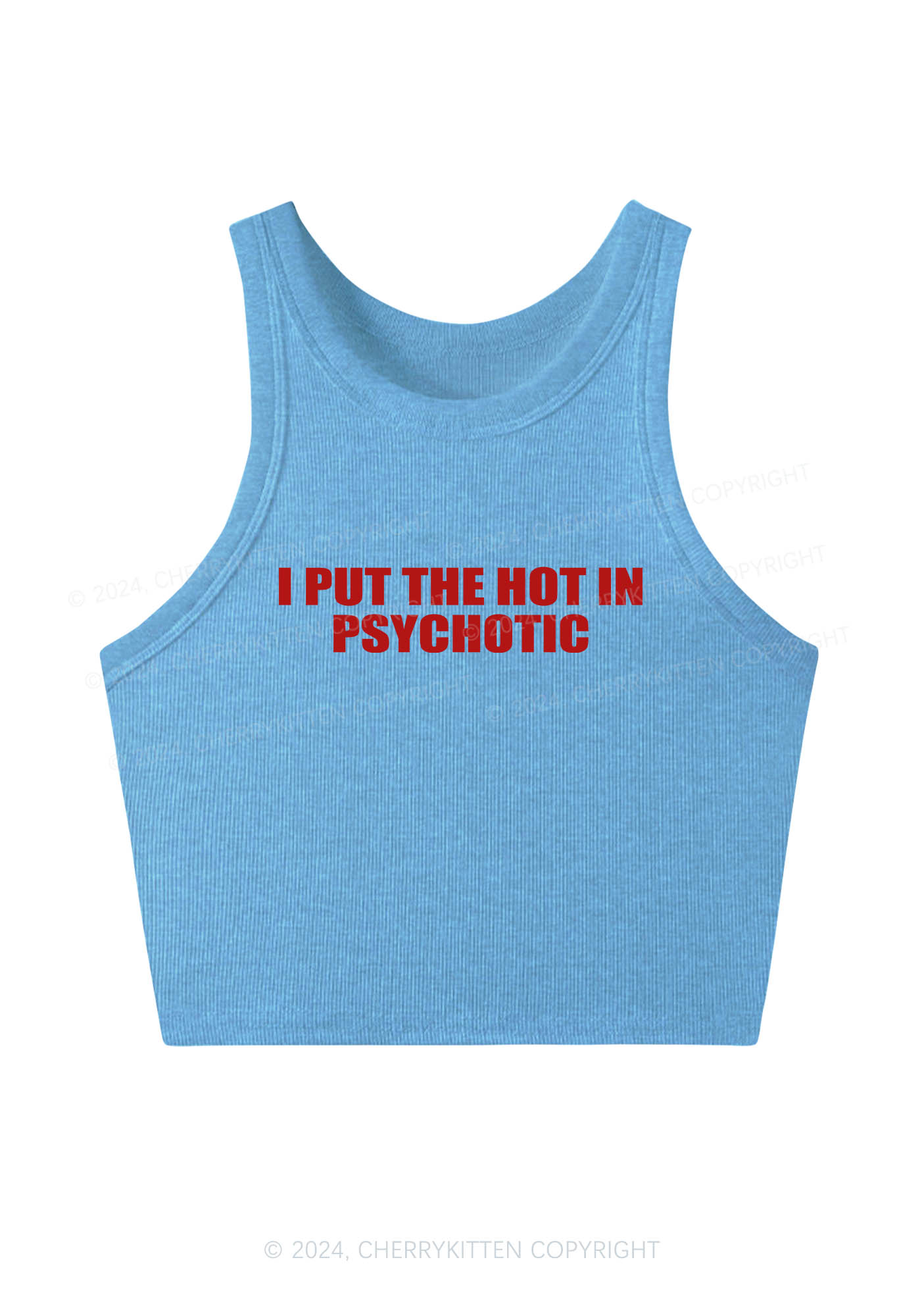 I Put The Hot In Psychotic Y2K Crop Tank Top Cherrykitten