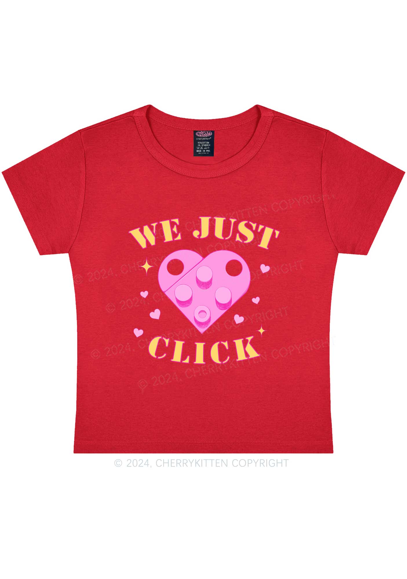 We Just Click Y2K Valentine's Day Baby Tee Cherrykitten